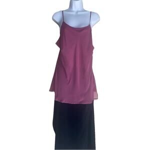 Apt 9 Women's Plus Size 1X Mauve Pink Chiffon Tank Top Layered Sheer Flowy Boho